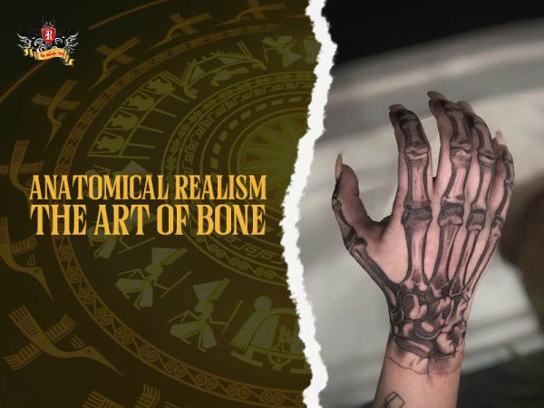 Anatomical realism skeleton hand tattoo – detailed bone structure and shading at Rio Tattoo Studio