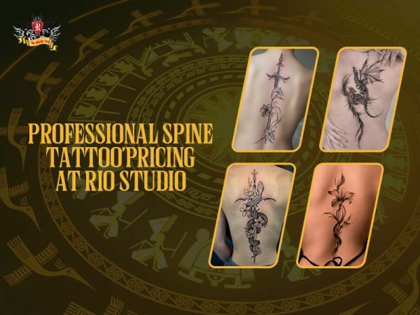 Professional spine tattoo designs and pricing at Rio Tattoo Studio – sword, dragon, lily, floral