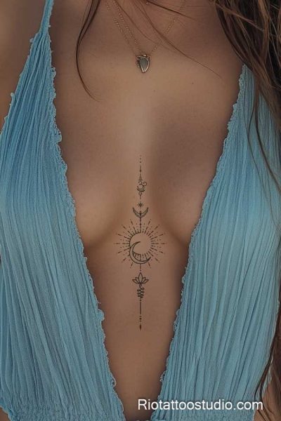 150+ Best Sternum Tattoo Ideas for a Bold and Elegant Look in 2026 7 - Rio Tattoo Studio