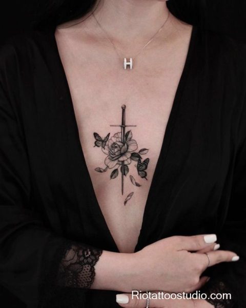 150+ Best Sternum Tattoo Ideas for a Bold and Elegant Look in 2026 1 - Rio Tattoo Studio