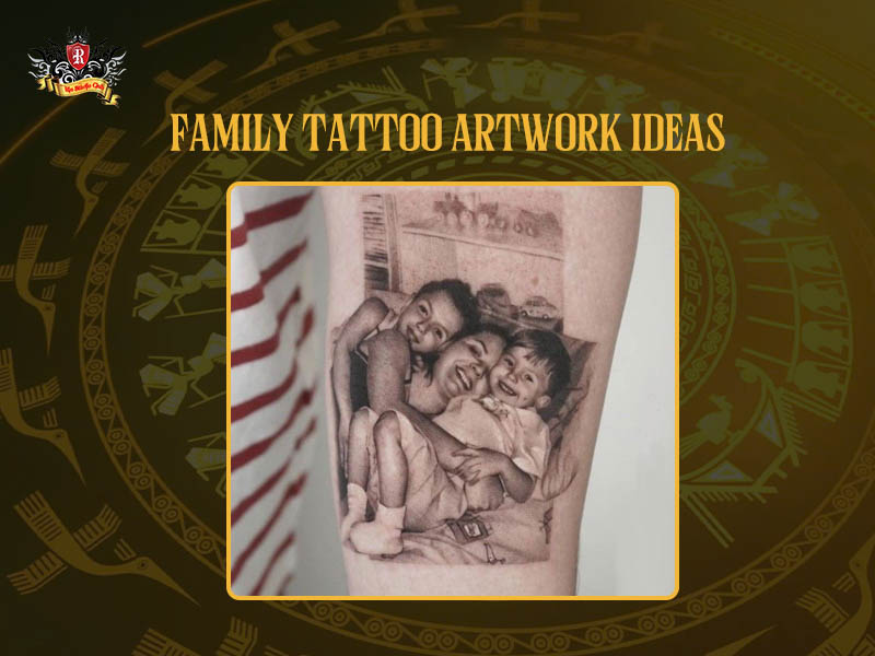 Family portrait tattoo artwork by Artist Expert Tran Viet Ha at Rio Tattoo Studio.