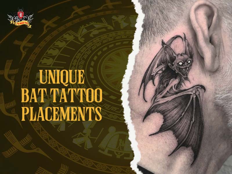 Unique and creative bat tattoo placements for a bold look at Rio Tattoo Studio.