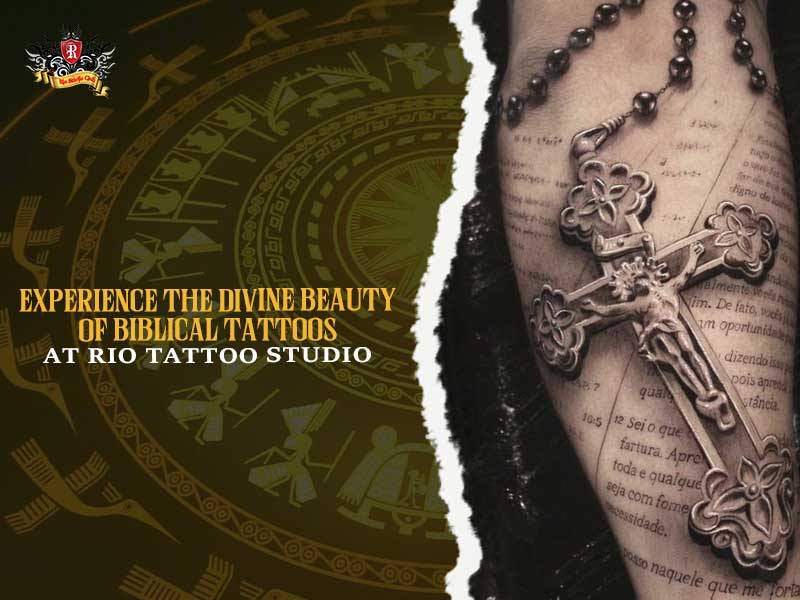 Illustrative biblical tattoo of Noah's Ark on the ribs with a dove carrying an olive branch.