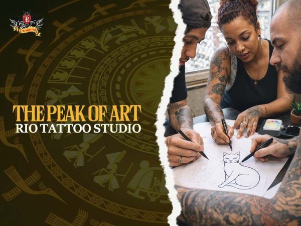 Rio Tattoo Studio artists designing cat tattoo collaborative sketch, creative cat tattoo