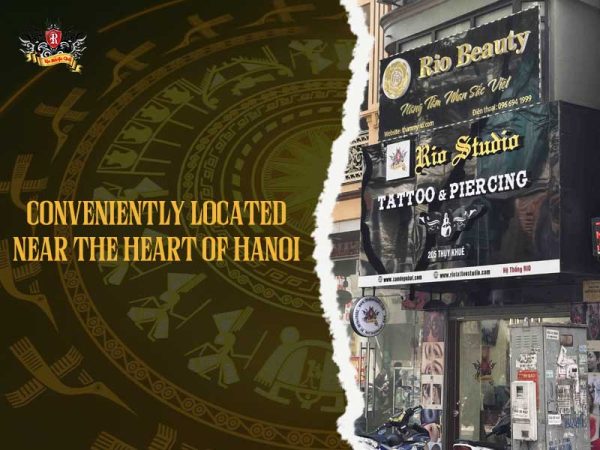 Rio Tattoo Studio Hanoi convenient location cover up tattoo sign exterior, central cover up tattoo