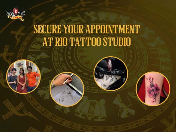 Rio Tattoo Studio appointment cover up tattoo collage process finished flower, secure cover up tattoo