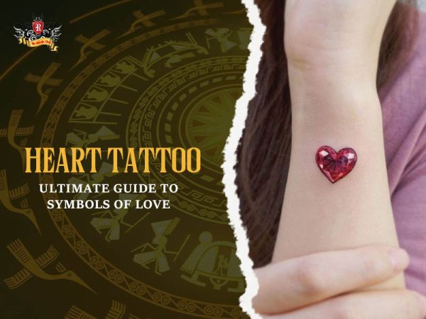 Small ruby heart wrist tattoo gemstone red sparkle, delicate heart tattoo