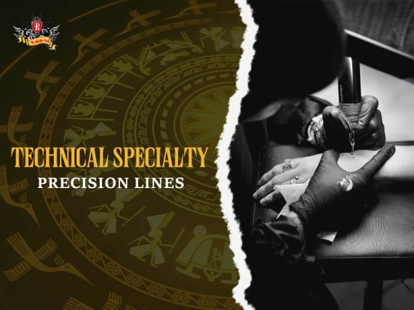 Rio Tattoo Studio artist precision lines inking arm tattoo, expert heart tattoo technique