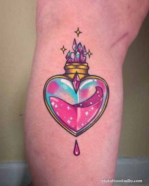 Ashtray heart forearm tattoo cigarette smoke black gray, edgy heart tattoo