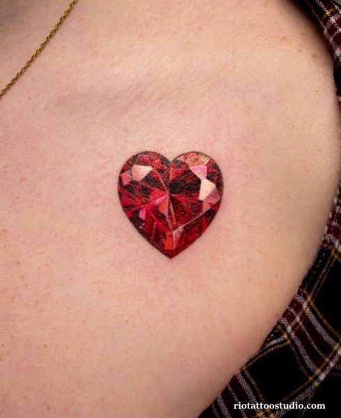 Melting dripping heart shoulder tattoo metallic gray stars orbit, surreal heart tattoo