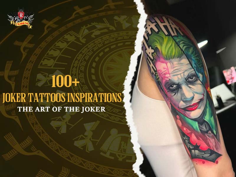 Hyper-realistic Joker tattoo of Joaquin Phoenix on the thigh featuring detailed makeup and sorrowful expression.