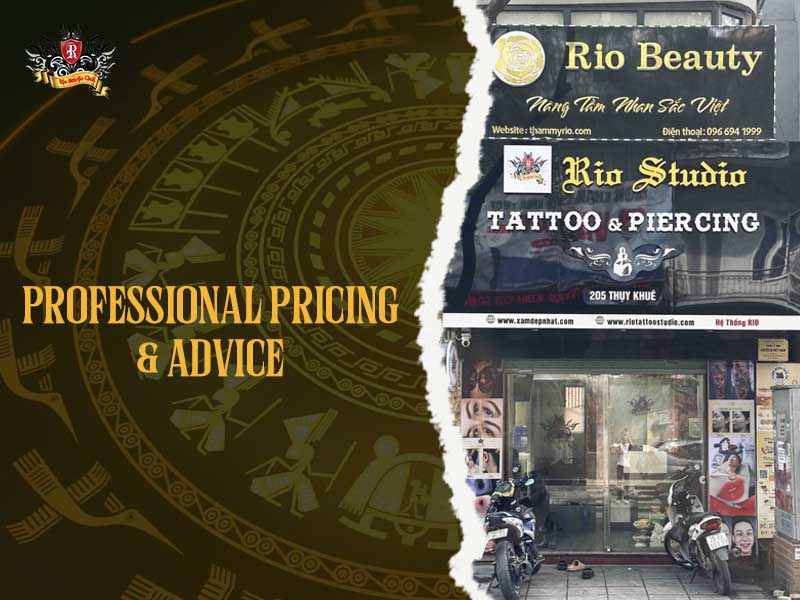 Rio Tattoo Studio Hanoi exterior sign joker tattoo professional booking pricing, central joker tattoo studio