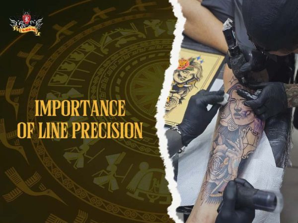 Knee tattoo process artist inking line precision portrait roses, professional knee tattoo