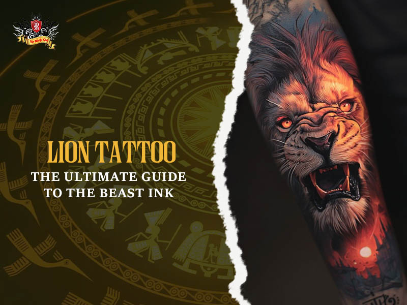 Realistic roaring lion arm tattoo fierce eyes shading, bold lion tattoo