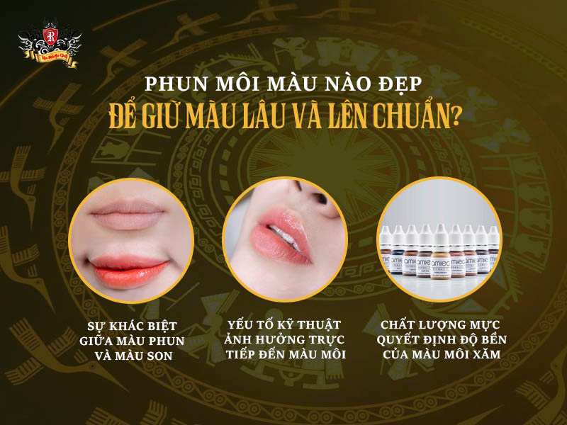 phun môi màu tự nhiên với kỹ thuật chuẩn giúp môi lên màu đều và giữ màu lâu