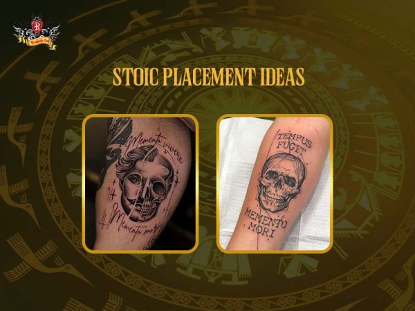 Memento mori forearm tattoos skulls Latin "Memento vivere" "Tempus fugit", stoic memento mori tattoo