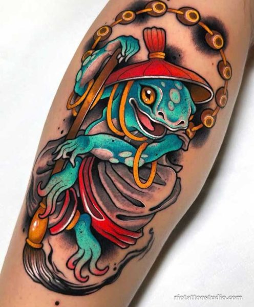 Neo traditional carousel horse flowers ornate bridle thigh tattoo, elegant neo traditional tattoo