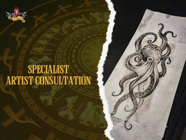 Octopus tattoo stencil drawing black white paper, custom octopus tattoo ideas