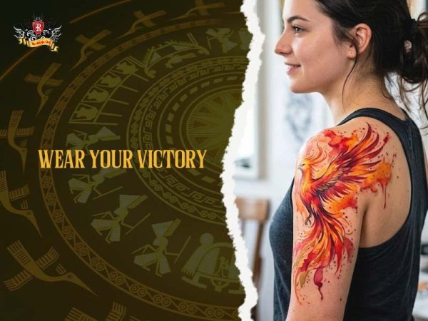 Phoenix tattoo watercolor vibrant shoulder woman, colorful rebirth phoenix tattoo ideas