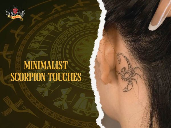 Large scorpion tattoo on the back with detailed shading.