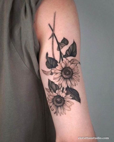 Top sunflower tattoo ideas to brighten your vibe 13 - Rio Tattoo Studio
