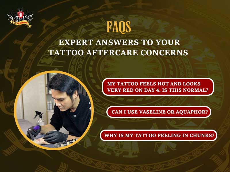 Rio Tattoo Studio specialist answering common questions about post tattoo care.