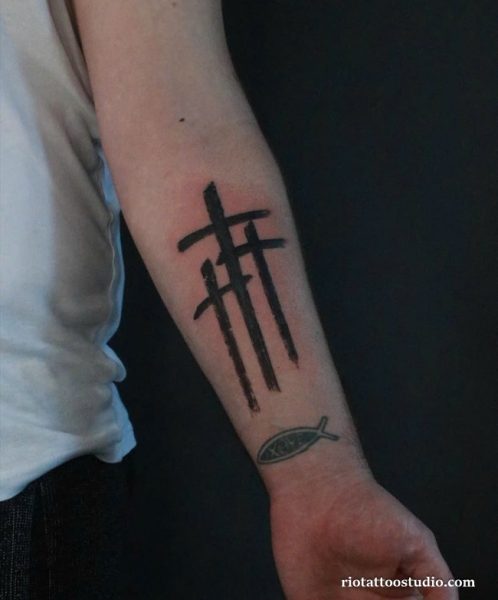 100+ Best Three Crosses Tattoo: Sacred Symbols of Faith 1 - Rio Tattoo Studio