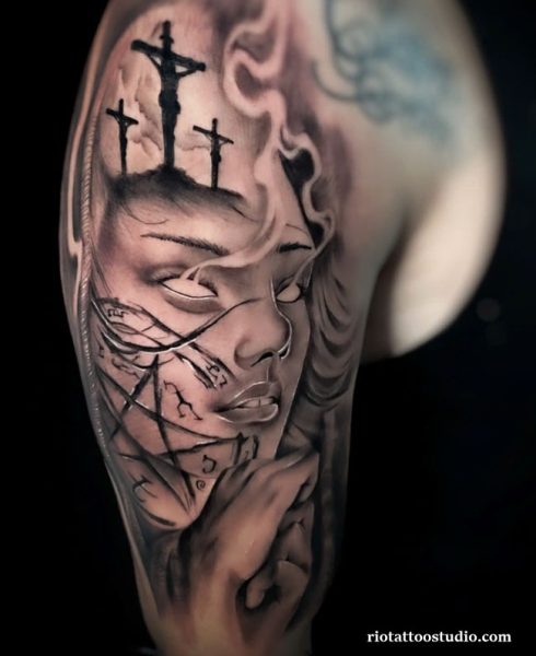 100+ Best Three Crosses Tattoo: Sacred Symbols of Faith - Rio Tattoo Studio