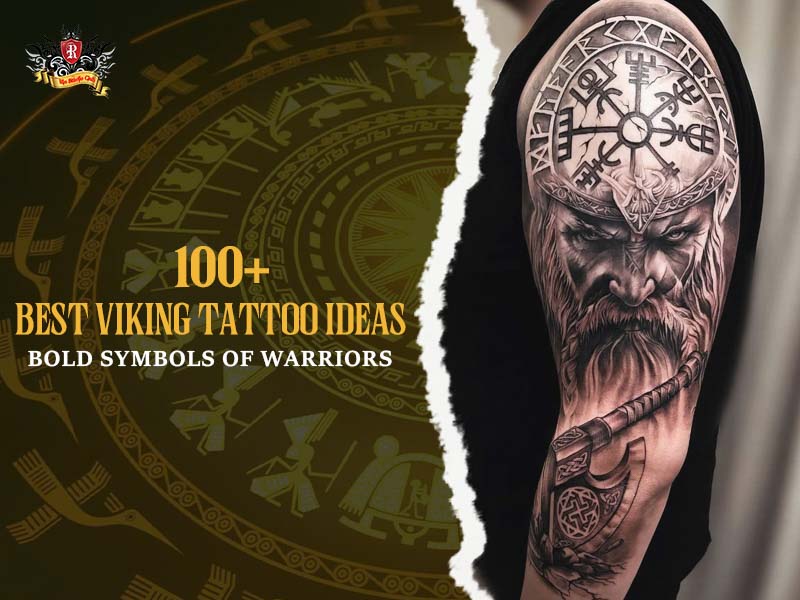 Viking sleeve tattoo realistic warrior helmet ravens runes axe wolf arm, legendary viking tattoo