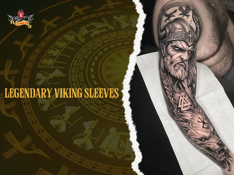 Viking tattoo warrior face helmet runes axe upper arm realistic, powerful viking tattoo