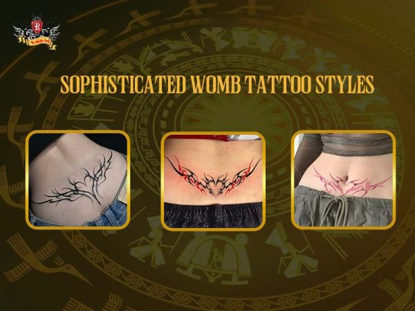 Womb tattoo styles black red pink lower stomach feminine, sophisticated womb tattoo ideas