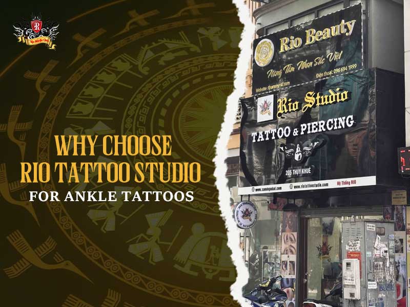 Professional tattooing process for high-quality ankle tattoos at Rio Studio