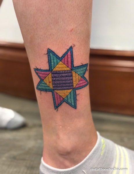 100+ Best Embroidery Tattoo Ideas: Unique Patchwork Art 11 - Rio Tattoo Studio