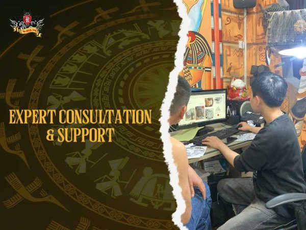 Japanese dragon tattoo consultation with artist and client at Rio Tattoo Studio, japanese dragon tattoo ideas