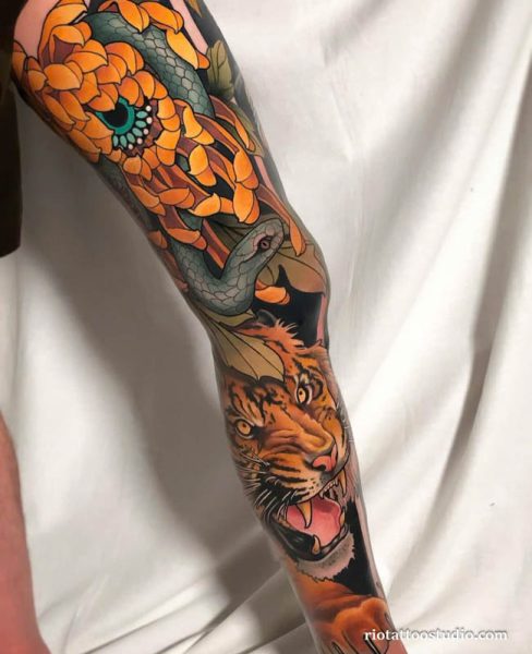 Leg sleeve tattoo: the ultimate guide to leg art in 2026 3 - Rio Tattoo Studio