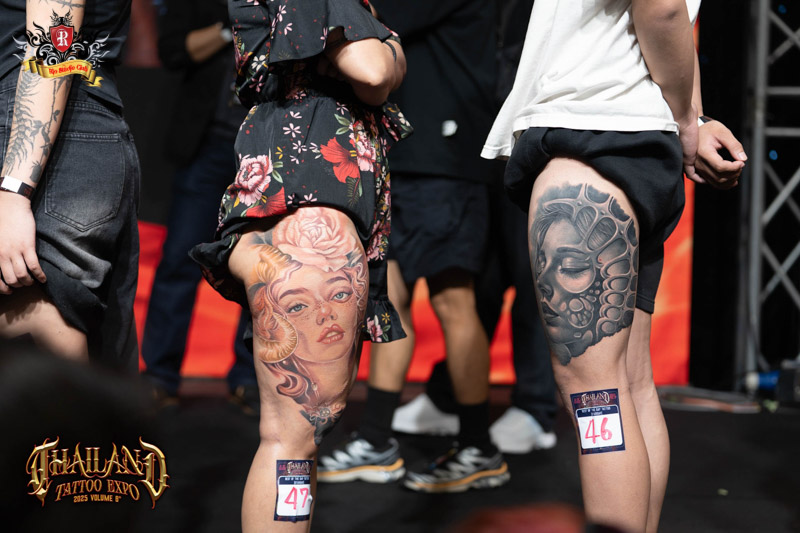 Tattoo Artist Anh Duc and fellow artists presenting outstanding tattoos at Thailand Tattoo Convention