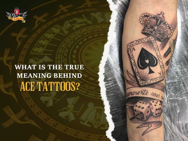 Black and grey Ace of Spades card with dice ace tattoos design.