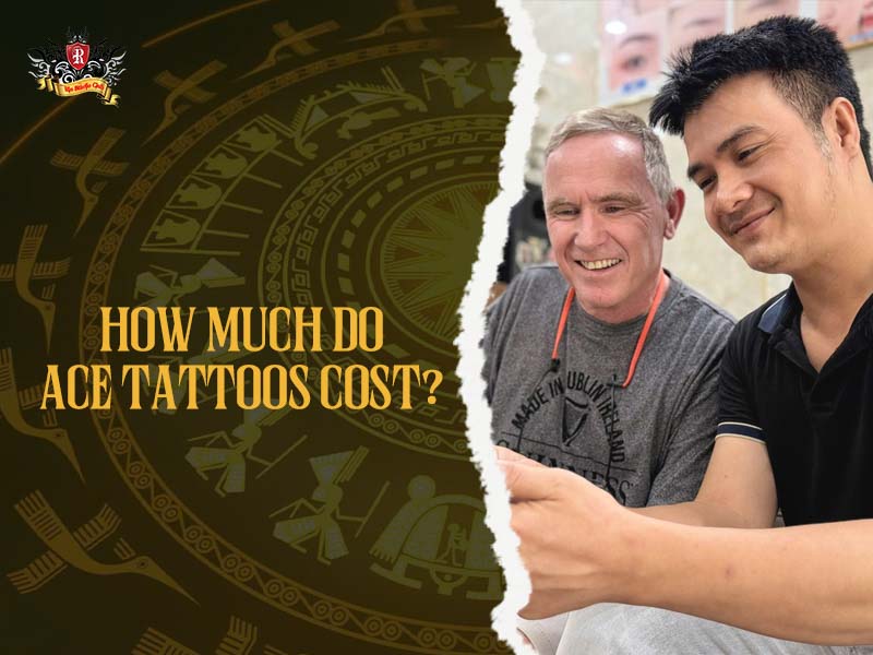 Expert consultation on pricing for custom ace tattoos at a premium studio.