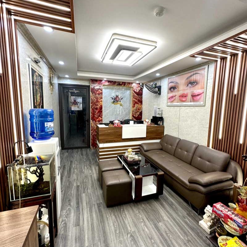 Luxury lobby reception desk for professional tattoo appointment scheduling policy
