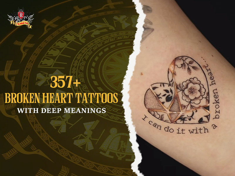 Emotional broken heart tattoos design art.