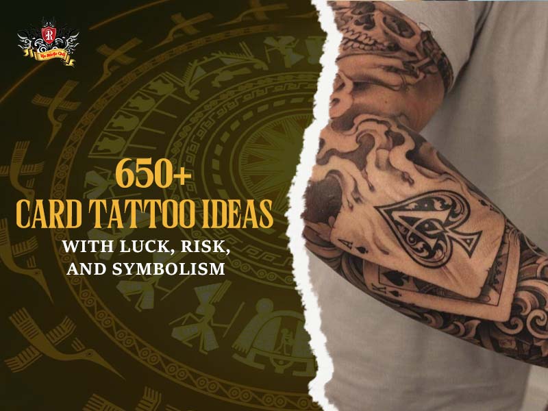 Close up of Ace of Spades card tattoo with detailed shading.