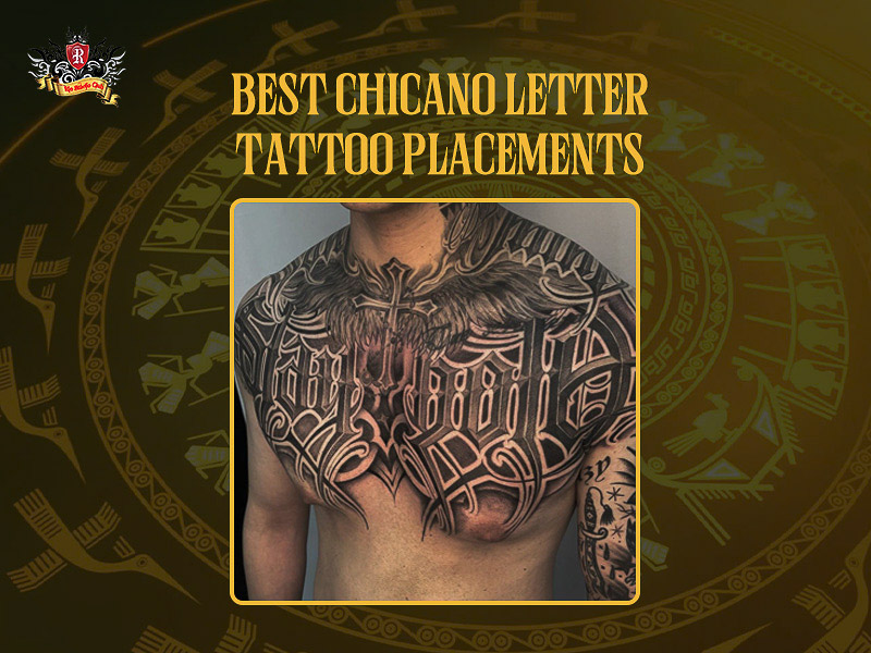 Best chest and arm placement for chicano lettering tattoo.