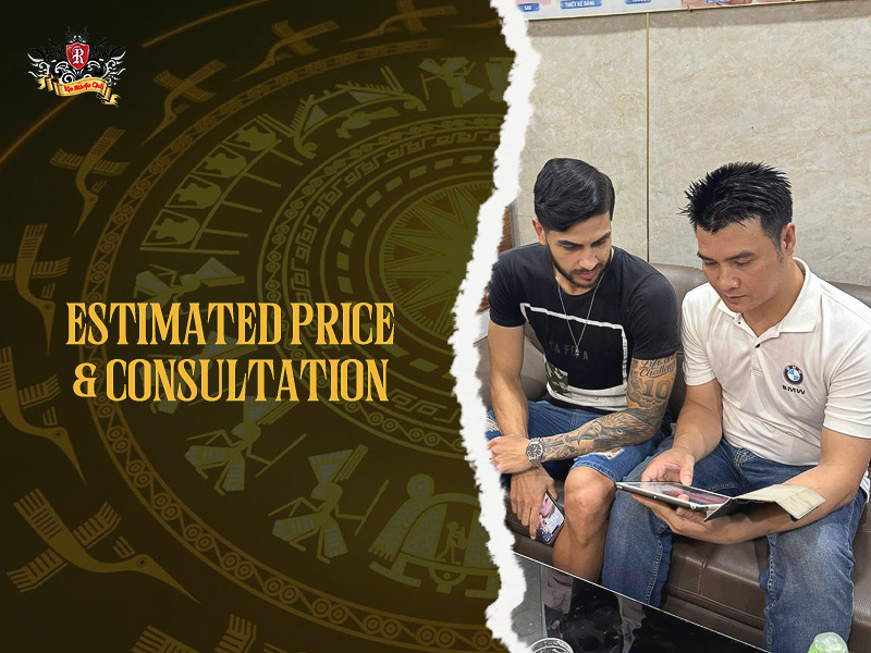 Professional consultation for custom chicano lettering tattoo.