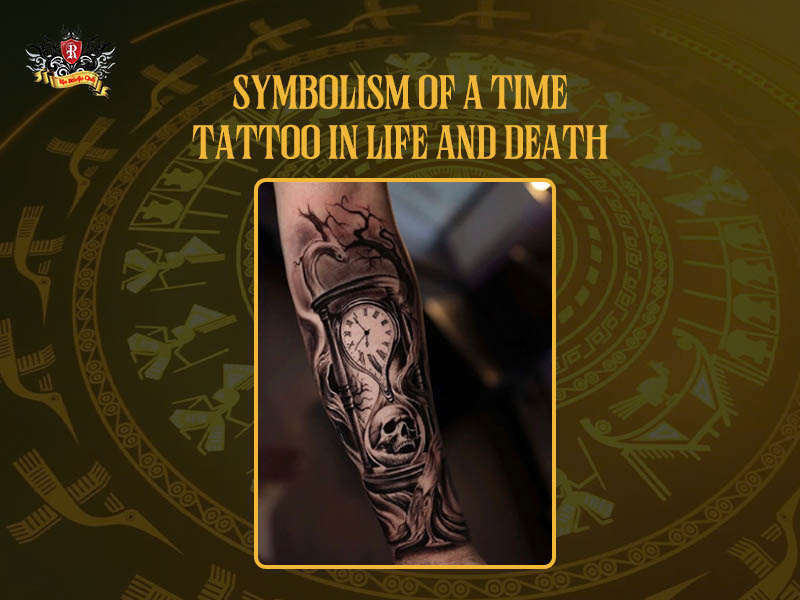 Deep symbolism of life and death in a clock tattoo design