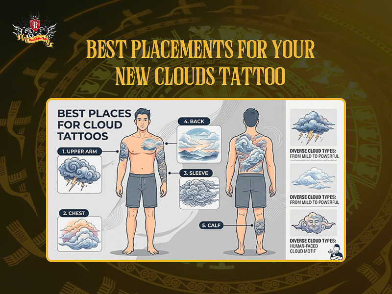Best body placements for a custom cloud tattoo design.