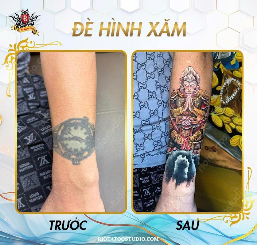 Giải pháp đè hình xăm cũ bằng phương pháp Cover-up đỉnh cao tại Rio Tattoo Studio.