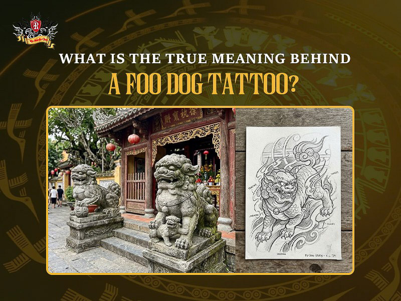 Traditional meaning of Foo dog tattoo art.
