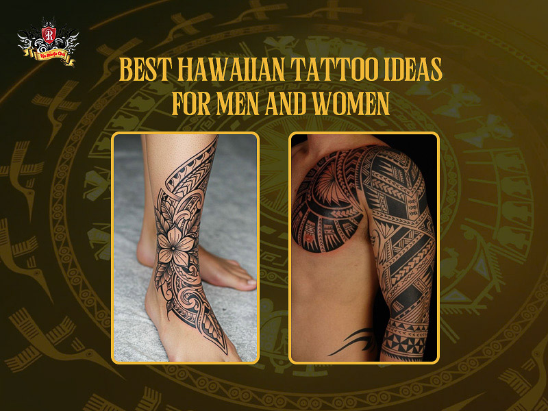 Hibiscus flower and tribal warrior designs for hawaiian tattoos.
