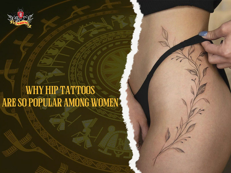 Elegant and feminine hip tattoo highlighting body curves.