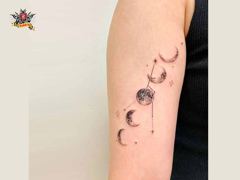 Astrological moon phase tattoo design.